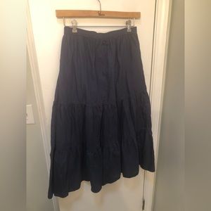Pact Organic Cotton Navy Tiered Midi/Maxi Skirt Large